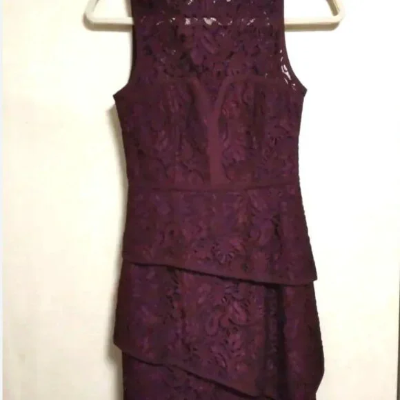 Forever New Wine Burgundy Lace Tiered Cocktail Dress – Size AUS 10/US 6 - Picture 2 of 4